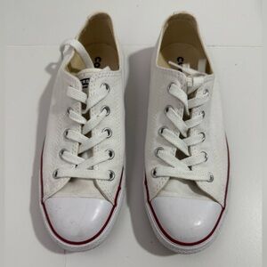 White Converse Sneakers with Red Trim